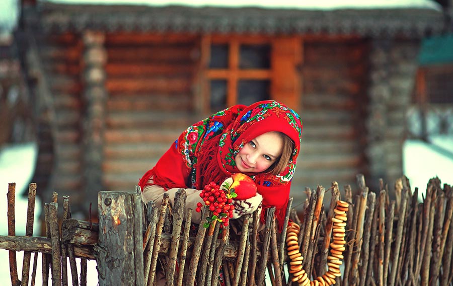 Sexy girl Women in Slavic costumes in Ankara